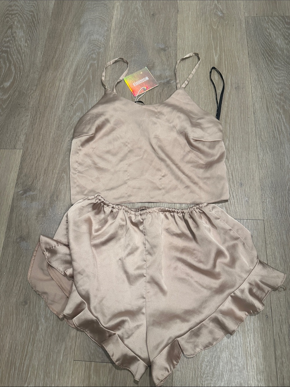 Missguided satin cami short pj set US 0